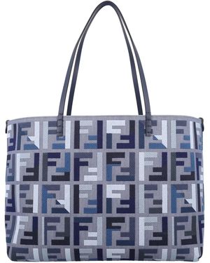 Fendi Roll Large Tote-Bag - Blue
