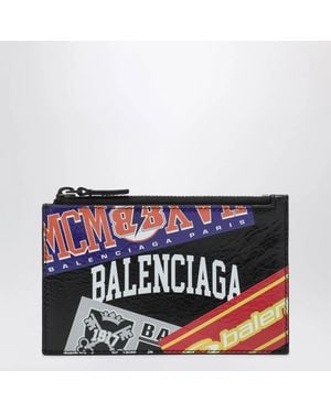 Balenciaga Large Leather Cash Coin Purse - Blue