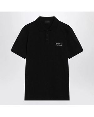 Moncler Logo-Embroidered Polo Shirt - Black