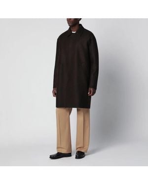 Harris Wharf London Dark Wool Coat - Black