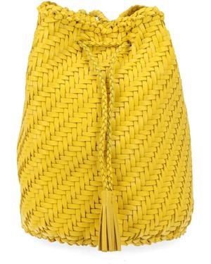 Dragon Diffusion Borsa "Pompom Double Jump Tan" - Yellow