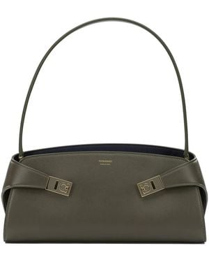 Ferragamo "Hug East-West" Medium Shoulder Bag - Green