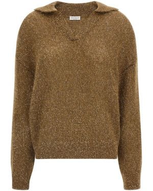 Brunello Cucinelli 'Dazzling' Polo Shirt - Brown