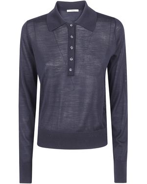 Nuur Long Sleeves Polo Neck Sweater - Blue