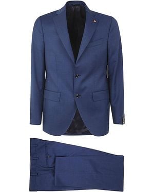 Sartoria Latorre Wool Suit With Two Buttons - Blue