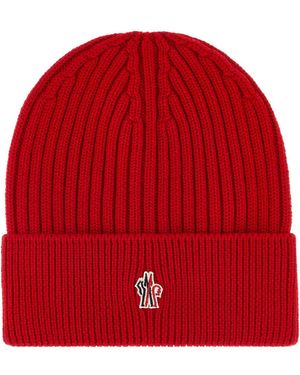 Moncler Logo Beanie Cap - Red