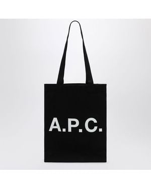 A.P.C. Lou Canvas Shopping Bag - Black