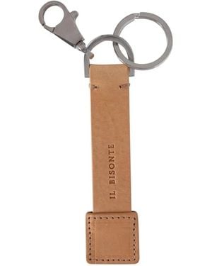 Il Bisonte Leather Key Ring - White