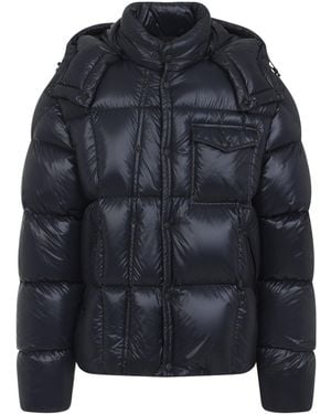 Moncler Short Parka With Hood Serfanto - Blue