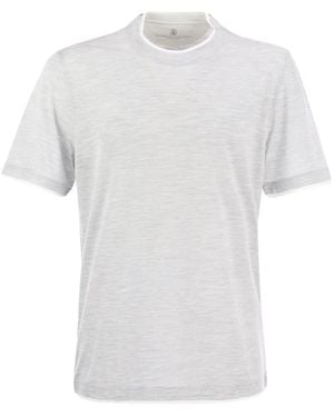 Brunello Cucinelli Slim Fit Crew-Neck T-Shirt - White