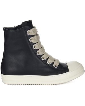 Rick Owens Jumbolace Leather Trainers - Black