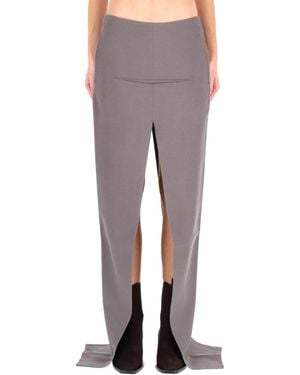 Rick Owens Long Skirt With Centre Slits - Grey