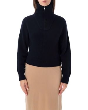 MM6 by Maison Margiela Cropped Zip Knit - Blue