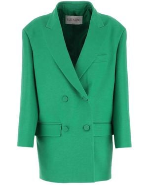 Valentino Garavani Crepe Couture Oversize Blazer - Green