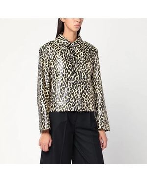 Jil Sander Leopard Print Jacket - Black