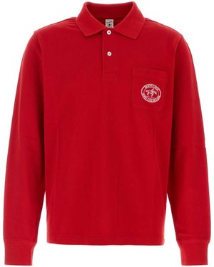 Sporty & Rich Sporty & Rich Riding Club Longsleeve Pique Polo - Red