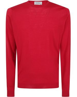 John Smedley "Lundy" Crewneck Long Sleeves Pullover - Red