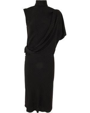 Celine Asymmetric Long Dress - Black