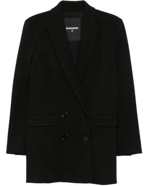 Patrizia Pepe Double-Breasted Blazer - Black
