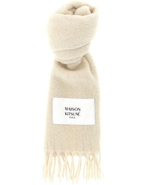 Maison Kitsuné Logo Patch Scarf - White