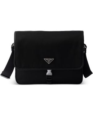 Prada Re-Nylon Buckled Shoulder Bag - Black