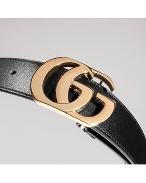 Gucci Gg Marmont Leather Belt - Metallic