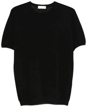 Roberto Collina Ribbed Knit Cotton Blend T-Shirt - Black