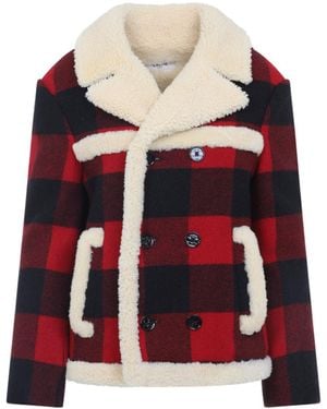 Celine Caban Shearling Jacket - Red
