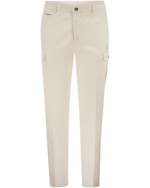Peserico Stretch Cotton Cargo Trousers - White