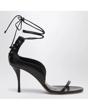 Jude Issa Leather Sandals - Black