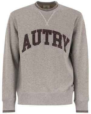 Autry Crew-Neck Sweatshirt With Logo - Gray