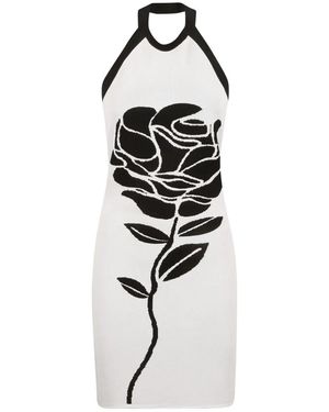 Balmain Rose Mini Dress - White