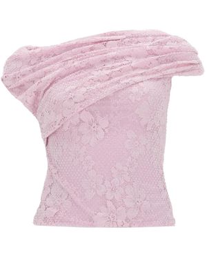 Self-Portrait Polyamide Top - Pink