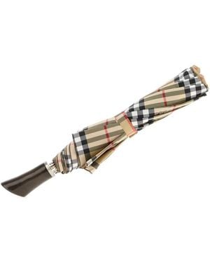 Burberry A:Um Check Folding Umb:171299:B9368 - Natural
