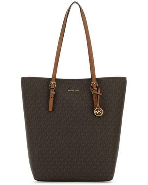 MICHAEL Michael Kors Printed Canvas Large Quinn Shopping Bag - Black