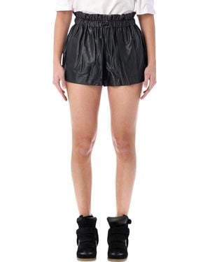Isabel Marant Marant Étoile Naline Faux Leather Shorts - Black
