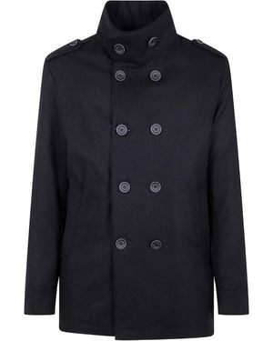 Herno "Military Short Peacoat" Coat - Blue