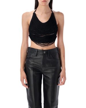 The Attico Fringes Top - Black