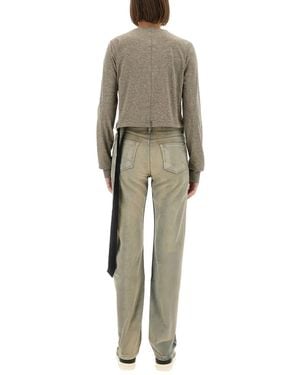 Rick Owens Cropped T-Shirt Cotton T-Shirts - Grey