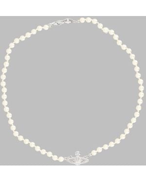 Vivienne Westwood Collana Di Perle Con Orb - White