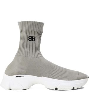 Balenciaga Speed 3.0 Logo Knit Sneakers - White