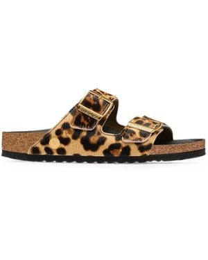 Birkenstock Arizona Fur Hex Fur Sandals - Brown