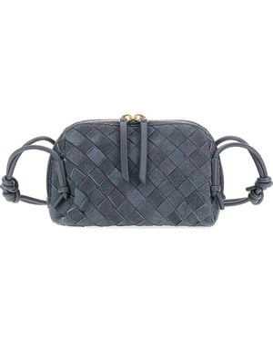 Bottega Veneta Woven Leather Shoulder Bag - Blue