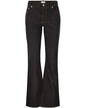 Fabiana Filippi 5-Pocket Denim Trousers With Flare - Black