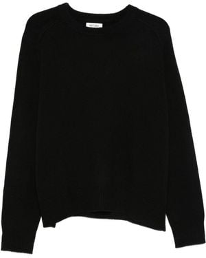 Soft Goat Wool Crewneck Jumper - Black