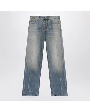 MM6 by Maison Margiela Straight-Leg Trompe-L'Œil Cotton Jeans - Blue