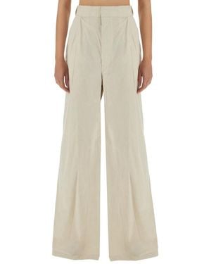 Maison Margiela Trousers With Pleats - Natural