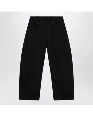 Lemaire Wide-Leg Cotton Pants - Black