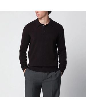 Drumohr Wool Polo Jumper - Black