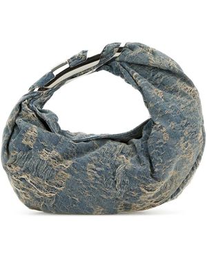 DIESEL Denim Grab-d Hobo Shopping Bag - Blue